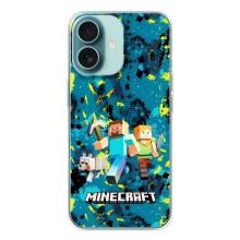 Чехлы для iPhone 16 (Персонажи Майн Крафт) – Майнкрафт