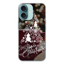 Рождественские Чехлы для iPhone 16 (VPrint) – Елочка узорная