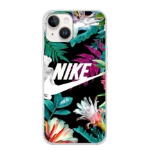 Силиконовый Чехол на iPhone 16 с картинкой Nike (Цветочный Nike)