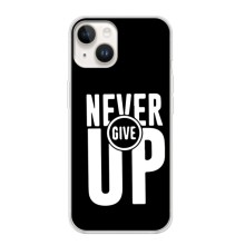 Силиконовый Чехол на iPhone 16 с картинкой Nike (Never Give UP)