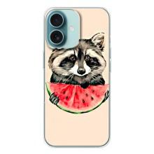 Силиконовый Чехол с Енотами на iPhone 16 – Енот