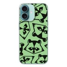 Силиконовый Чехол с Енотами на iPhone 16 – Мордочки Енота