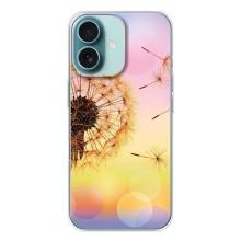 Силиконовый Чехол с одуванчиками на iPhone 16 – Цветок-одуванчик