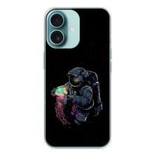 Силиконовый Чехол с принтом "Космонавты" на iPhone 16 – В руках земля