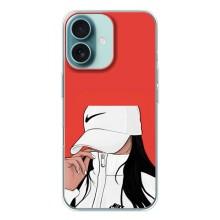 Силиконовый Чехол на iPhone 16 с картинкой Стильных Девушек – Девушка Nike