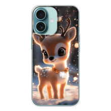 Яркий чехол для iPhone 16 с Зимними Оленятами – Оленёнок
