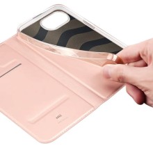 Чехол-книжка Dux Ducis с карманом для визиток для Apple iPhone 16e (6.1") – Rose Gold