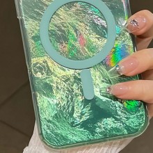 Чехол TPU Shiny Mountain (MagFit) для Apple iPhone 16e (6.1") – Зеленый