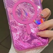 Чехол TPU Shiny Mountain (MagFit) для Apple iPhone 16e (6.1") – Розовый