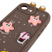 Чехол TPU Toys Case with Ears для Apple iPhone 16e (6.1") – Коричневый
