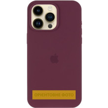 Чехол Silicone Case (AA) Logo with MagSafe для Apple iPhone 16e (6.1") – Бордовый