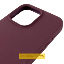 Чехол Silicone Case (AA) Logo with MagSafe для Apple iPhone 16e (6.1") – Бордовый