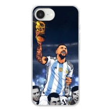 Чехлы для iPhone 16е (Leo чемпион) (AlphaPrint) (Месси с кубком)