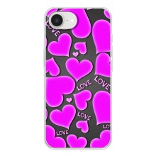Чехлы для любимой на Айфон 16е (VPrint) (Pink hearts)