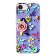 Чехлы с Цветами для iPhone 16е (VPrint) (Цветочный дизайн)