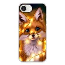 Чехлы с картинкой Лисички для iPhone 16е (VPrint) (Лисичка в гирляндах)