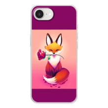 Чехлы с картинкой Лисички для iPhone 16е (VPrint) (Лисичка с розочкой)