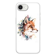 Чехлы с картинкой Лисички для iPhone 16е (VPrint) (Лисичка в цветочках)