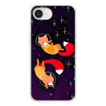 Чехлы с картинкой Лисички для iPhone 16е (VPrint) (Лисички космонавты)