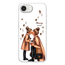 Чехол с печатью для iPhone 16е - (Мама с ребенком) (AlphaPrint) (Дочка и мама)
