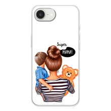 Чехол с печатью для iPhone 16е - (Мама с ребенком) (AlphaPrint) (Мама с сыном)