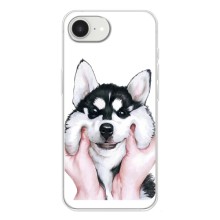 Чехлы с собаками для iPhone 16е (VPrint) (Довольный Хаски)