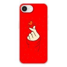 Чехлы (Знак сердечка) на iPhone 16е – Сердце на красном