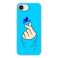 Чехлы (Знак сердечка) на iPhone 16е – Сердце на синем