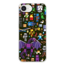 Чехол Майнкрафт на iPhone 16е (AlphaPrint) Minecraft (Коллаж Майнкрафт)