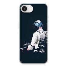 Силиконовый чехол с картинкой "Герой Pubg" на iPhone 16е – В экиперовке