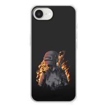 Силиконовый чехол с картинкой "Герой Pubg" на iPhone 16е – В огне
