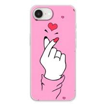 Чехол с принтом для iPhone 16е (AlphaPrint - Знак сердечка)