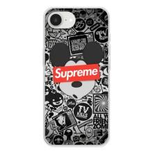 Чохол з Брендами одягу на Айфон 16е – Supreme Маус