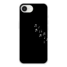 Чехол с картинками на черном фоне для iPhone 16е – Ноты