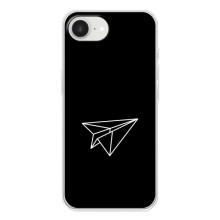 Чехол с картинками на черном фоне для iPhone 16е – Самолетик