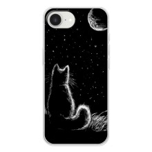 Чехол с принтом для iPhone 16е (AlphaPrint) Модные коты (Котик и луна)