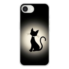 Чехол с принтом для iPhone 16е (AlphaPrint) Модные коты (Силуэт котика)