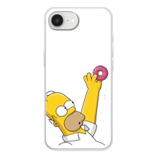 Чехол с Симпсонами для iPhone 16е (VPrint) (Гомер с пончиком)