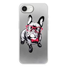 Чохол (ТПУ) Милі песики для iPhone 16е (Бульдог в окулярах)