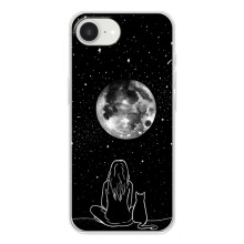 Чехол с рисунком кот на iPhone 16е (Девушка с котом)