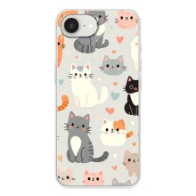 Чехол с рисунком кот на iPhone 16е (Коллаж котов)
