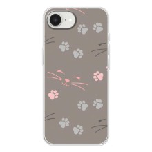 Чехол с рисунком кот на iPhone 16е (Лапы и усы)