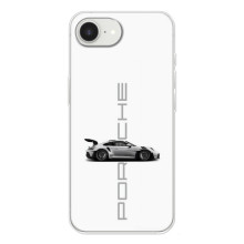 Чохол з авто Порше для iPhone 16e – білий порше