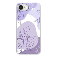 Силконовий чохол з принтом в квітах на iPhone 16e – Фіолетовий дизайн
