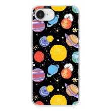 Космические Чехлы для Айфон 16е (VPrint) (Рисованные планеты)