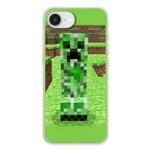 Чехлы для iPhone 16е (Персонажи Майн Крафт) – Крипер 2