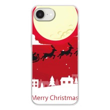 Рождественские Чехлы для iPhone 16е (VPrint) (Санта с оленями)
