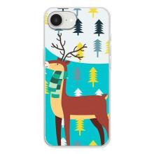 Силіконовий бампер з картинкою звірів для iPhone 16е (Олень із шарфом)