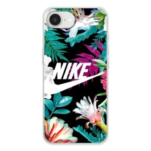 Силіконовый Чохол на iPhone 16е з картинкою НАЙК (Квітковий Nike)