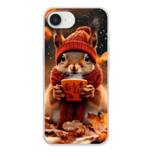 Друкований чохол 'Звірята з кавою' для iPhone 16e – Білка з кавою